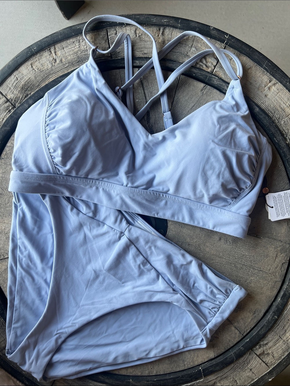Light Lavender Strappy Bralette & Bikini Bottom Set - Women Bikini set